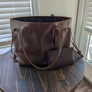 Large Leather Tote Bag and Wallet